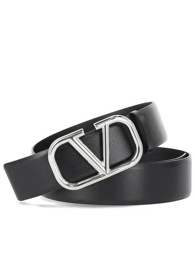 V logo 4Y2T0Q87 SNP 0NO leather belt 993190 - VALENTINO - BALAAN 1