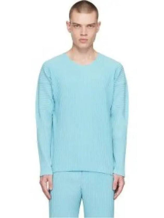 HOMME PLISSE Color pleated T shirt Aqua blue HP36JK19271 - ISSEY MIYAKE - BALAAN 2