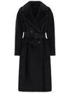 EUGENIO Belted Wool Coat Black 2429016173 004 - MAX MARA - BALAAN 1