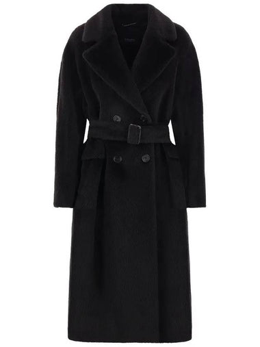 EUGENIO Belted Wool Coat Black 2429016173 004 - MAX MARA - BALAAN 1