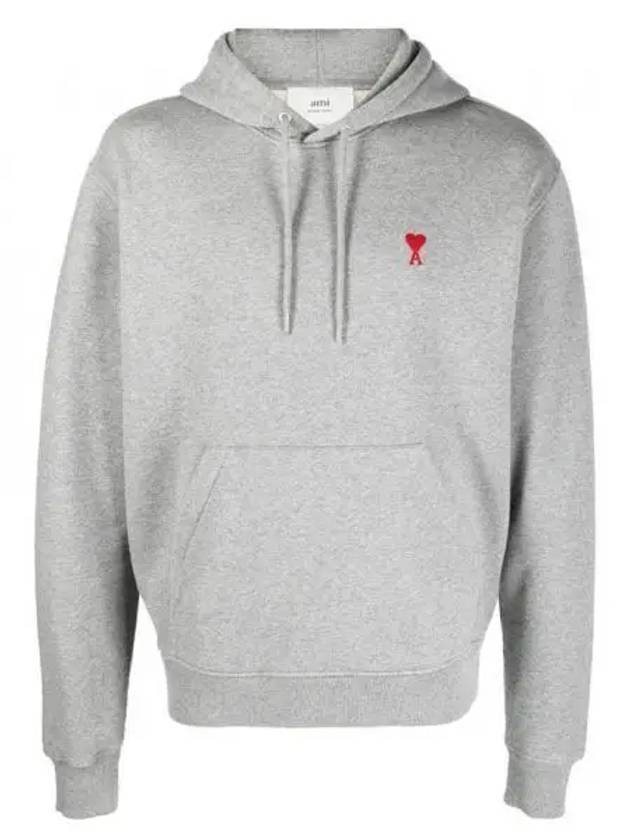 Heart Small Logo Hoodie Grey - AMI - BALAAN 2