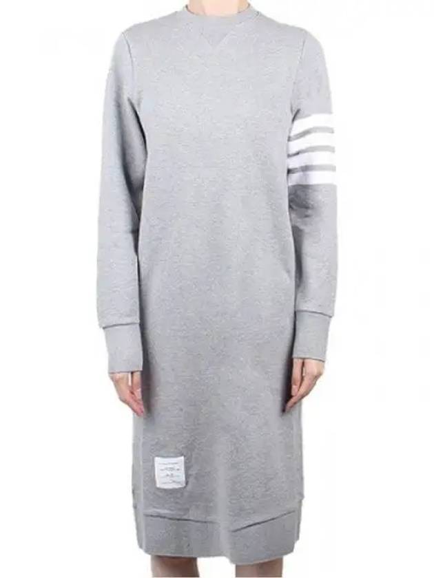 Classic Loopback 4-Bar Sweater Midi Dress Light Grey - THOM BROWNE - BALAAN 2