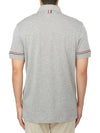 Lightweight Cotton Short Sleeve Polo Shirt Grey - THOM BROWNE - BALAAN 4