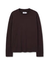 Loose ribbed mock neck knit t-shirt DARK BROWN - WEST GRAND BOULEVARD - BALAAN 1