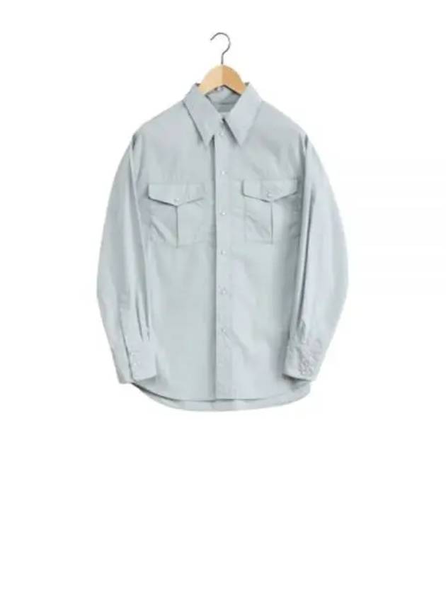 Western Poplin Long Sleeve Shirt Blue - LEMAIRE - BALAAN 2