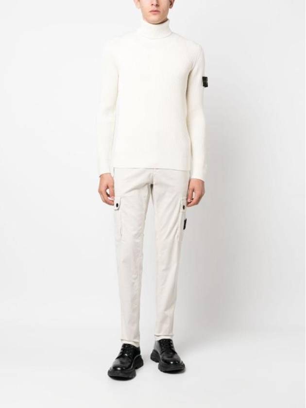 Men's Logo Patch Turtleneck White - STONE ISLAND - BALAAN 3