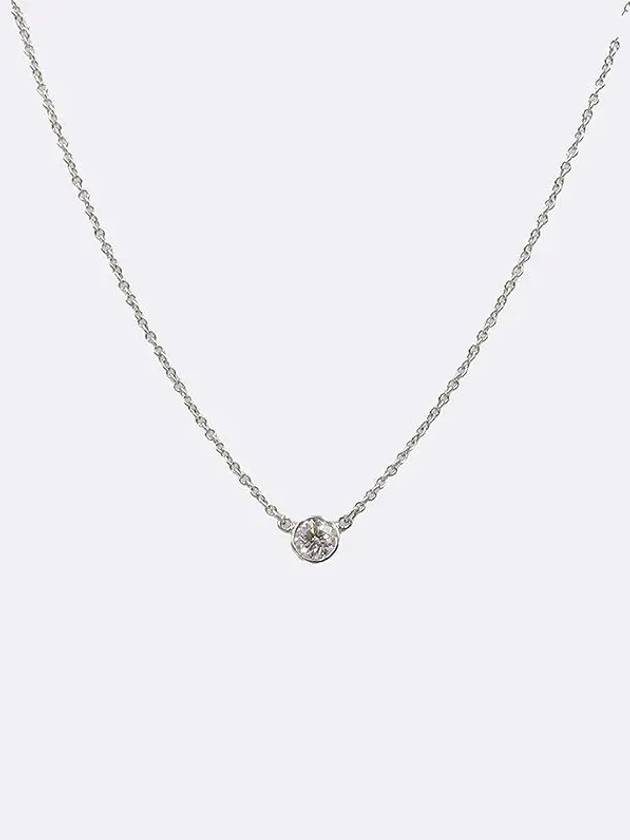 Tiffany 35008314 PT950 Platinum Gold ELSA PERETI by the Yard 1 point diamond necklace - TIFFANY & CO. - BALAAN 1