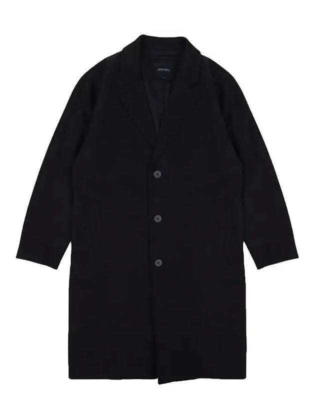 Black viscose single long coat CO108 - IKALOOOK - BALAAN 5