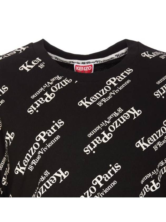 Logo All Over Cotton Short Sleeve T-shirt Black - KENZO - BALAAN 5