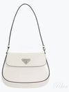 Flap Cleo Brushed Leather Shoulder Bag White N - PRADA - BALAAN 2