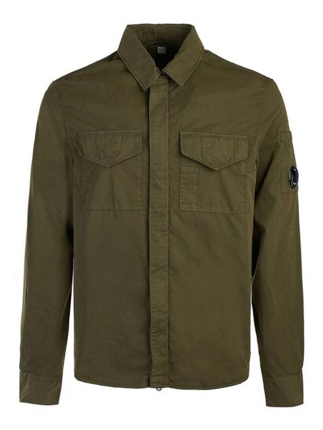 Lens Wappen Gabardine Overshirt Zip Up Jacket Ivy Green - CP COMPANY - BALAAN 2