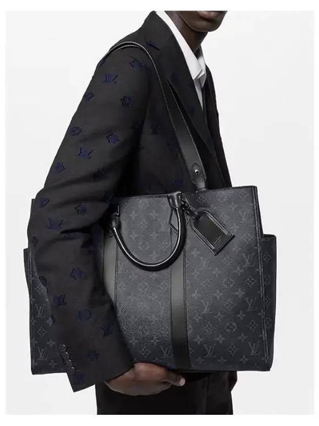 Sac Plat 24H Monogram Eclipse Tote Bag Black - LOUIS VUITTON - BALAAN 8