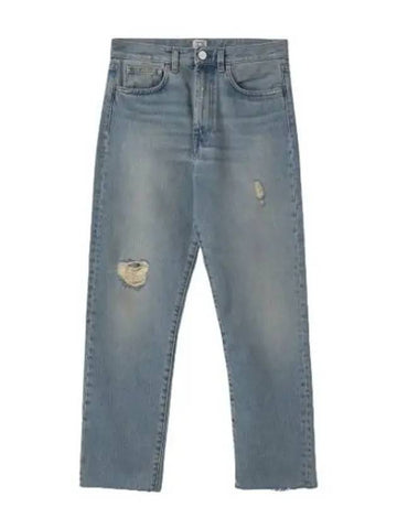 Distressed twist seam denim pants light blue jeans - TOTEME - BALAAN 1