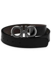 Gancini Reversible Adjustable Leather Belt Black Dark Brown - SALVATORE FERRAGAMO - BALAAN 4