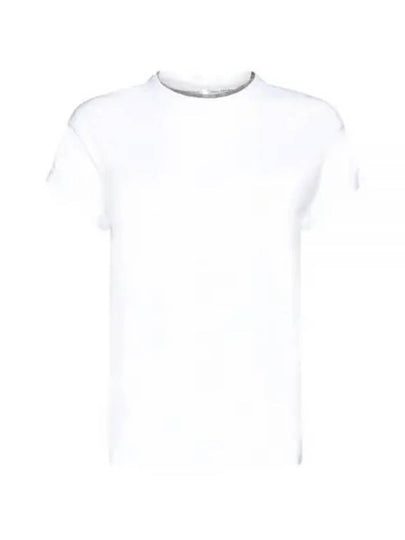 Crew Neck Turn-Up Sleeve Short Sleeve T-Shirt White - BRUNELLO CUCINELLI - BALAAN 2