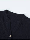 Glitter Notch Neck Knit Cardigan Navy - CALLAITE - BALAAN 2