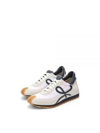 Flow Runner Nylon Suede Low-Top Sneakers Blue Anthracite White - LOEWE - BALAAN 2