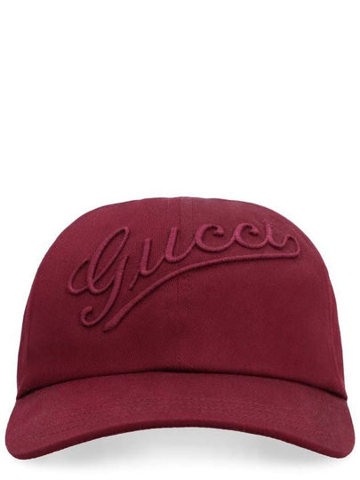 Embroidered Cotton Base Ball Cap Red - GUCCI - BALAAN 2