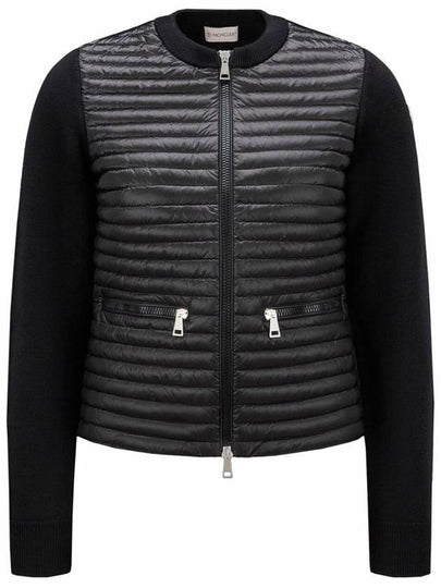 Women's Padded Wool Cardigan Black - MONCLER - BALAAN 2