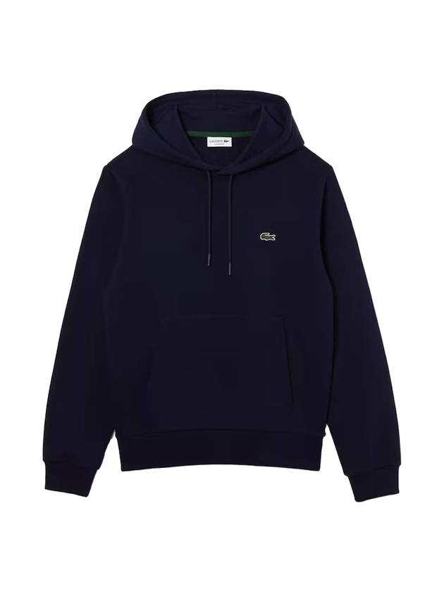 Logo Patch Organic Cotton Hoodie Navy - LACOSTE - BALAAN 1