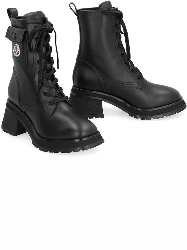 Gigi leather lace up walker boots black - MONCLER - BALAAN 4