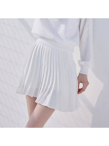 Golf Wear Uncut Chiffon Pleated Skirt White - J JANE - BALAAN 1