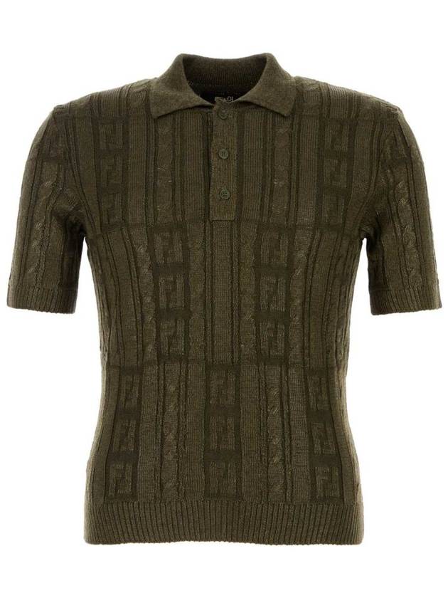 FF Motif Wool Polo Shirt Green - FENDI - BALAAN 2