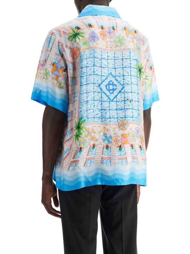 LeFlongen Silk Short Sleeve Shirt Blue - CASABLANCA - BALAAN 4