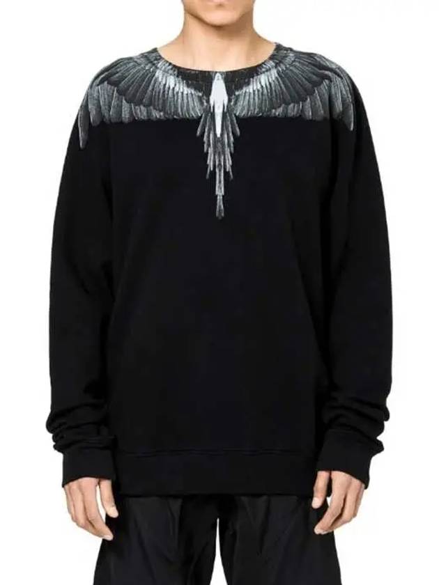 Men's Double Wing Sweatshirt Black - MARCELO BURLON - BALAAN 2