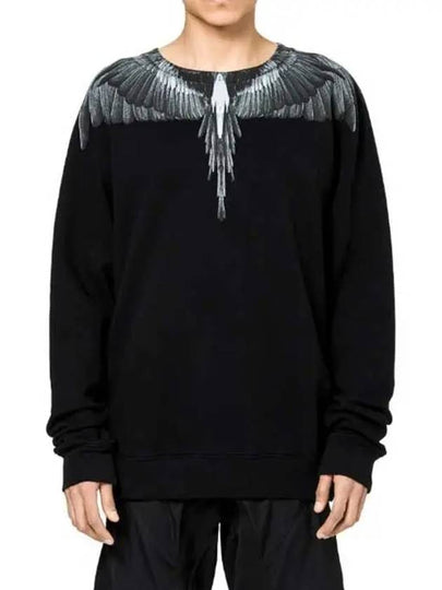 Men's Double Wing Sweatshirt Black - MARCELO BURLON - BALAAN 2