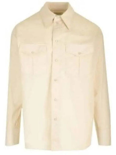 Western Poplin Long Sleeve Shirt Beige - LEMAIRE - BALAAN 2