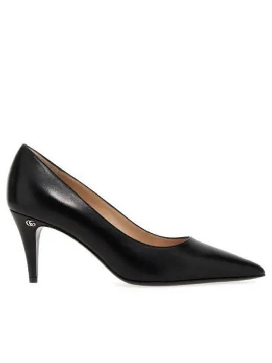 Leather Mid Heel Pumps Black - GUCCI - BALAAN 2