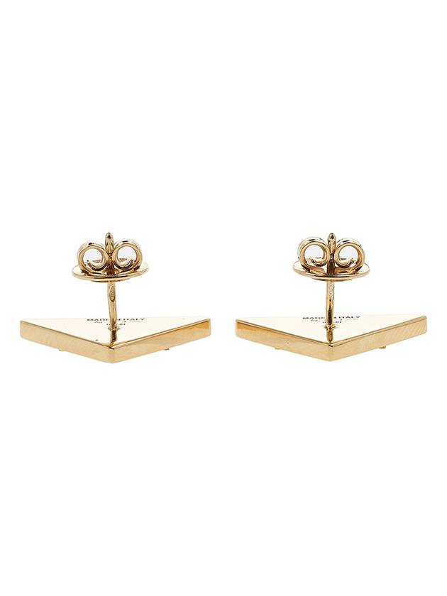 Crystal Logo Zirconie Earrings Gold - PRADA - BALAAN 5