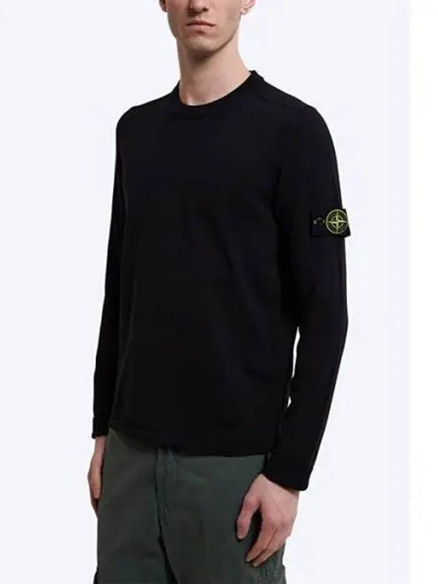 Raw Hand Cotton Crewneck Knit Top Navy - STONE ISLAND - BALAAN 2