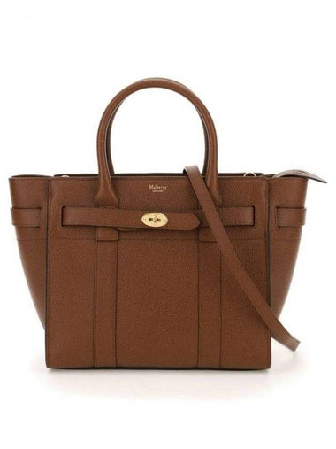 Small Classic Grain Zipped Bayswater Tote Bag Oak - MULBERRY - BALAAN 1