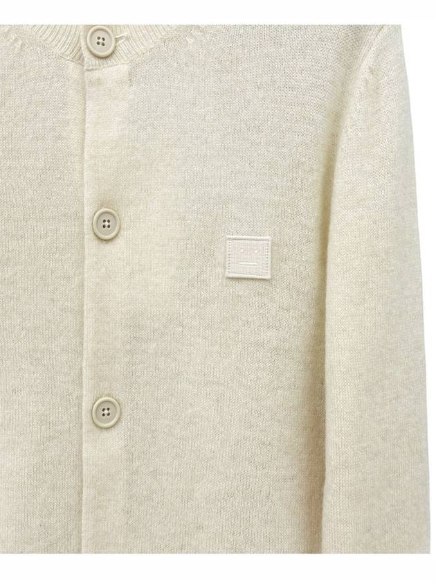 Face Patch Crop Cardigan White - ACNE STUDIOS - BALAAN 4