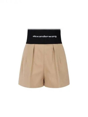 Logo banding safari shorts beige 271342 - ALEXANDER WANG - BALAAN 1