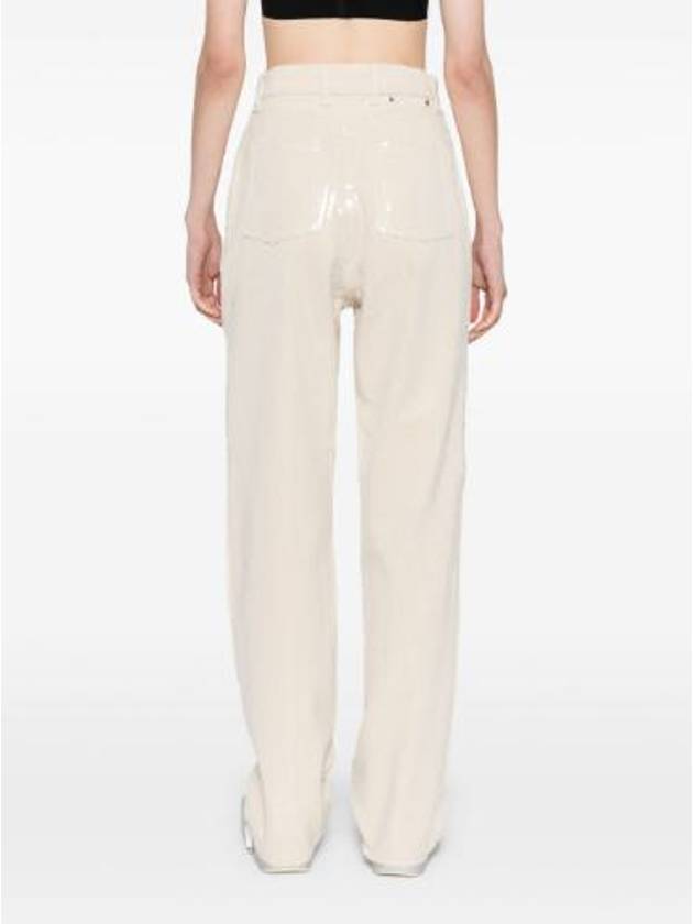 Transparent All Over Sequin Straight Pants Ecru - GOLDEN GOOSE - BALAAN 4