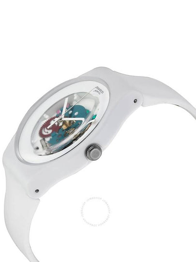 Swatch White Lacquered White Silicone Unisex Watch SUOW100 - SWATCH - BALAAN 2