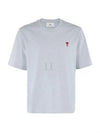 Small Heart Logo Boxy Fit Short Sleeve T-Shirt Light Blue - AMI - BALAAN 2