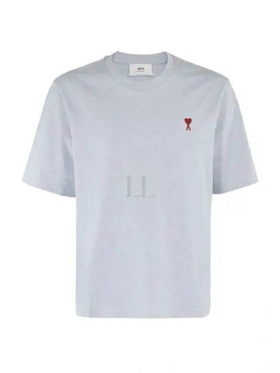 Small Heart Logo Boxy Fit Short Sleeve T-Shirt Light Blue - AMI - BALAAN 2