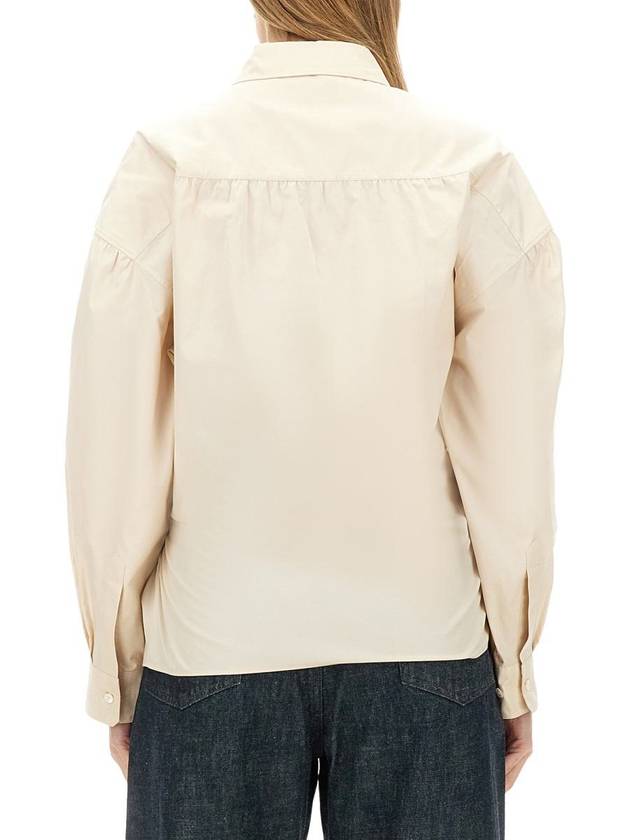 Straight Collar Twisted Shirt Ivory - LEMAIRE - BALAAN 4