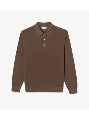 Men s Pique Collar Sweater Polo Brown - LACOSTE - BALAAN 1