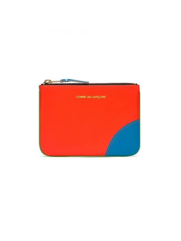 Super Fluo Zipper Coin Purse Green Orange - COMME DES GARCONS WALLET - BALAAN 1