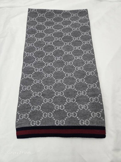 GG Two Tone Wool Scarf Grey - GUCCI - BALAAN 2