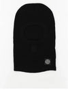 Logo Patch Wool Balaclava Black - STONE ISLAND - BALAAN 3