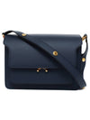 Trunk Smooth Leather Medium Shoulder Bag Navy - MARNI - BALAAN 1