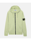 Men's Waffen Patch Fleece Zip Up Hoodie Light Green - STONE ISLAND - BALAAN 1