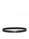 Reversible Gancini Leather Belt Black Navy - SALVATORE FERRAGAMO - BALAAN 2