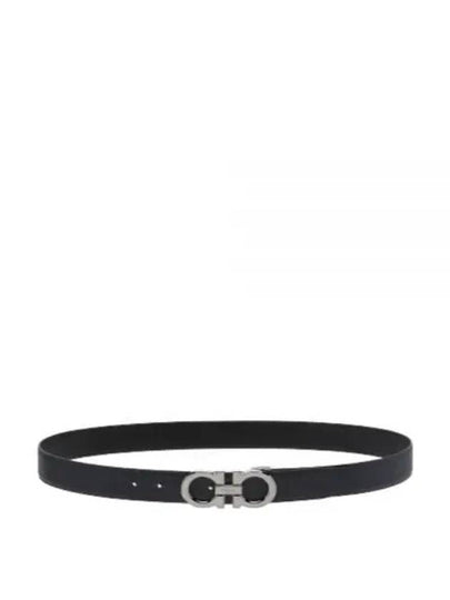 Reversible Gancini Leather Belt Black Navy - SALVATORE FERRAGAMO - BALAAN 2